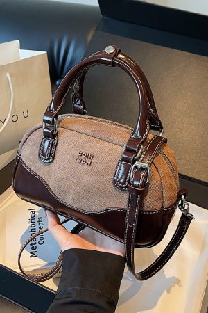 Trendy Patchwork Design Handheld Pillow Bag for Women - Retro Small Handbag, 2025 Fashion Crossbody Style