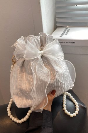 Trendy Pearl Bucket Bag for Women, Summer 2025 Fairy Crossbody Bag, Textured Versatile Niche Style