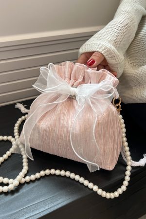 Trendy Pearl Bucket Bag for Women, Summer 2025 Fairy Crossbody Bag, Textured Versatile Niche Style