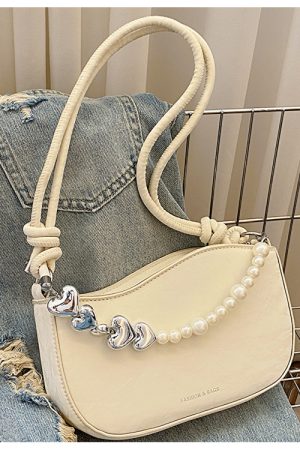 Trendy Pearl Chain Crossbody Bag for Women - 2025 Spring/Summer Niche Small Shoulder and Underarm Bag