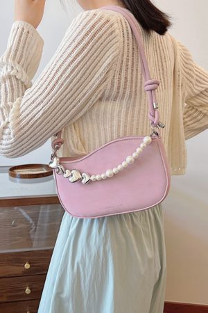 Trendy Pearl Chain Crossbody Bag for Women - 2025 Spring/Summer Niche Small Shoulder and Underarm Bag