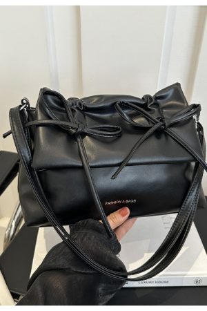 Trendy Pink Bow Shoulder Crossbody Bag for Women, Large Capacity Commuter Tote, 2025 Fashion Must-Have