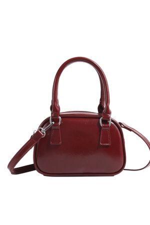 Trendy Red Handbag for Women - Autumn Winter 2023 Korean Style Tote Bowling Bag, Versatile Crossbody Small Square Design