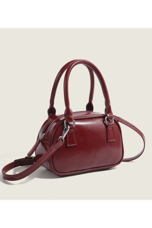 Trendy Red Handbag for Women - Autumn Winter 2023 Korean Style Tote Bowling Bag, Versatile Crossbody Small Square Design