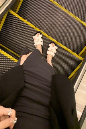 Trendy Sheepskin One-Strap Sandals for Women - Casual Thick Sole Slippers with Velcro Closure, Stylish Footwear for Everyday Wear