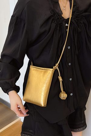 Trendy Silver Mini Handbag for Women - 2025 Summer Versatile Chain Shoulder Crossbody Phone Bag