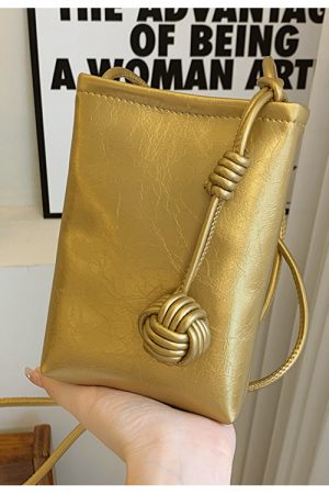 Trendy Silver Mini Handbag for Women - 2025 Summer Versatile Chain Shoulder Crossbody Phone Bag