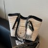 Trendy Summer Woven Tote Bag for Women, Embroidered Shoulder Bag, Large Capacity Fashionable Handbag 2025