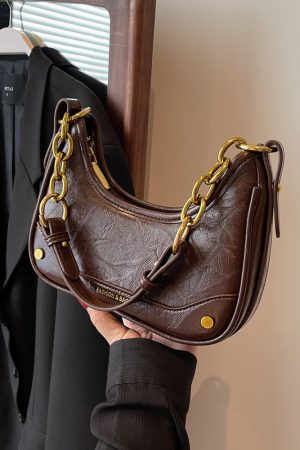 Trendy Textured Small Bag for Women - 2025 New Style Chain Shoulder Crossbody Bag, Niche Design Underarm Purse