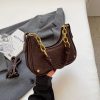 Trendy Textured Small Bag for Women - 2025 New Style Chain Shoulder Crossbody Bag, Niche Design Underarm Purse