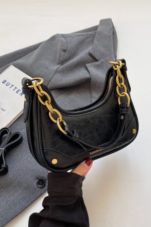 Trendy Textured Small Bag for Women - 2025 New Style Chain Shoulder Crossbody Bag, Niche Design Underarm Purse