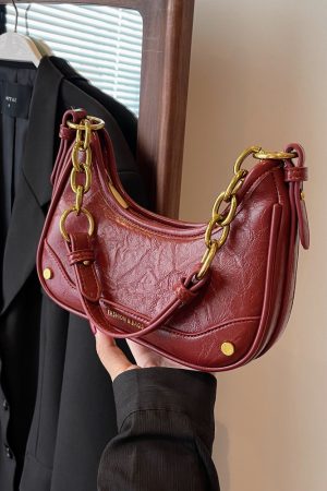 Trendy Textured Small Bag for Women - 2025 New Style Chain Shoulder Crossbody Bag, Niche Design Underarm Purse