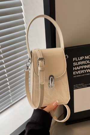 Trendy Textured Small Square Handbag for Women - Casual Versatile Phone Bag, 2025 Fashion Must-Have