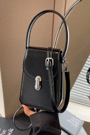 Trendy Textured Small Square Handbag for Women - Casual Versatile Phone Bag, 2025 Fashion Must-Have