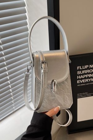 Trendy Textured Small Square Handbag for Women - Casual Versatile Phone Bag, 2025 Fashion Must-Have
