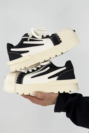 Trendy Thick-Soled Open-Mouth Mickey Board Shoes for Couples - Height-Increasing Sports Sneakers for Men and Women