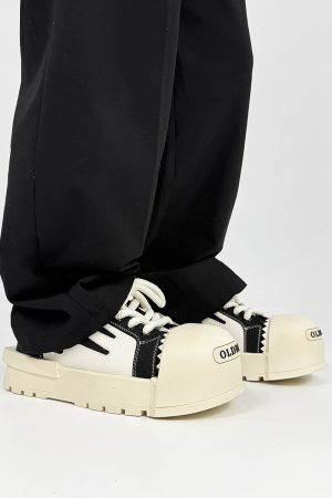 Trendy Thick-Soled Open-Mouth Mickey Board Shoes for Couples - Height-Increasing Sports Sneakers for Men and Women