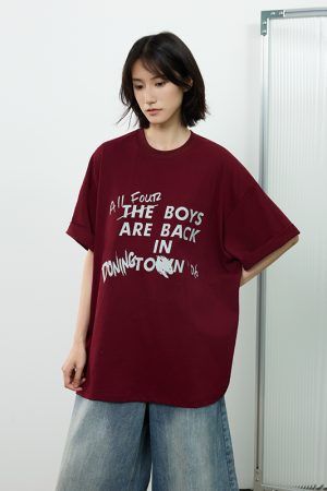 Trendy Unisex Short-Sleeve T-Shirt with Letter Print, Casual American Style Tee for Commuting, Perfect for 90s and Y2K Fashion Lovers