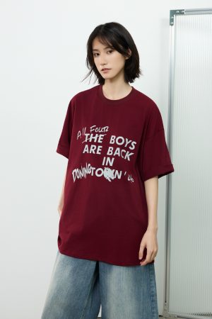 Trendy Unisex Short-Sleeve T-Shirt with Letter Print, Casual American Style Tee for Commuting, Perfect for 90s and Y2K Fashion Lovers