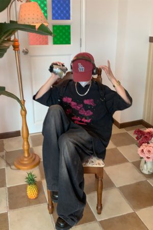 Trendy Vintage Wash Dream Print Short Sleeve T-Shirt for Couples - Unisex Summer High Street Style Tee