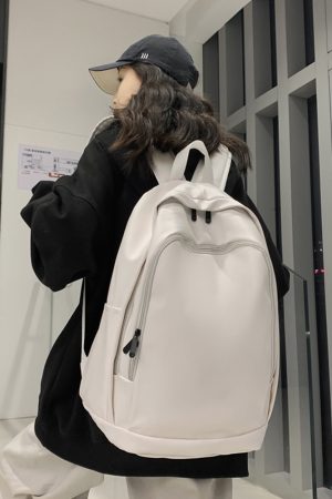 Trendy Water-Resistant Soft Leather Backpack for Men and Women - Large Capacity Minimalist College Campus Bag