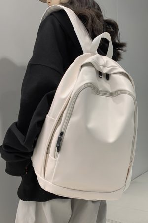 Trendy Water-Resistant Soft Leather Backpack for Men and Women - Large Capacity Minimalist College Campus Bag