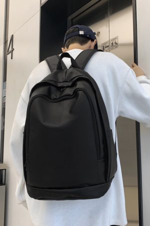 Trendy Water-Resistant Soft Leather Backpack for Men and Women - Large Capacity Minimalist College Campus Bag