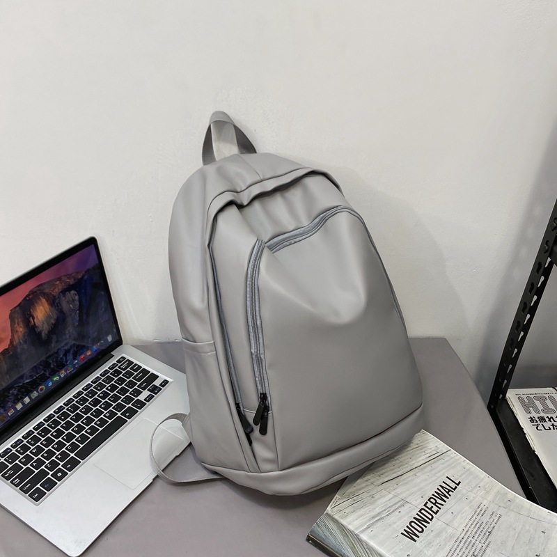 Trendy Water-Resistant Soft Leather Backpack for Men and Women - Large Capacity Minimalist College Campus Bag Trendy Water-Resistant Soft Leather Backpack for Men and Women - Large Capacity Minimalist College Campus Bag