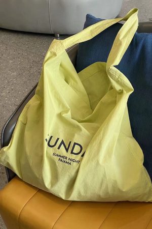 Trendy Women's Blue Striped Canvas Shoulder Bag, Large Capacity, Blogger-Inspired Letter Pattern, Commuting Style