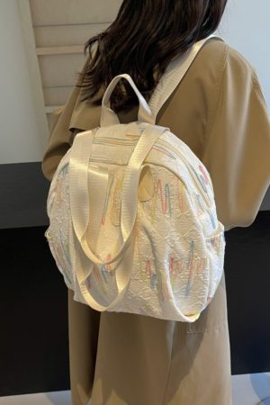 Trendy Women's Canvas Backpack - Versatile Lightweight Tote Bag with Large Capacity for Students and Everyday Use