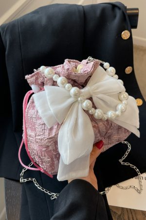 Trendy Women's Crossbody Bag 2025 - Fashionable Summer Bow Pearl Handbag - Versatile Cute Design for Every Occasion