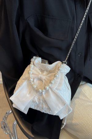 Trendy Women's Crossbody Bag 2025 - Fashionable Summer Bow Pearl Handbag - Versatile Cute Design for Every Occasion