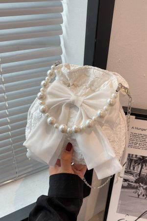 Trendy Women's Crossbody Bag 2025 - Fashionable Summer Bow Pearl Handbag - Versatile Cute Design for Every Occasion