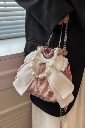 Trendy Women's Crossbody Bag 2025 - Fashionable Summer Bow Pearl Handbag - Versatile Cute Design for Every Occasion