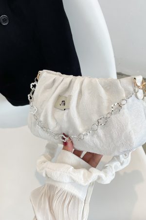 Trendy Women's Crossbody Handbag 2025 - Summer Chain Pleated Shoulder Underarm Bag