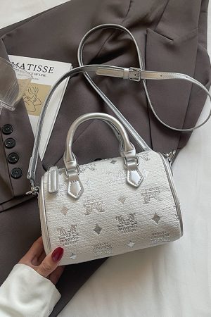 Trendy Women's Embroidered Fabric Crossbody Pillow Bag - Fashionable Small Handbag for 2025, Perfect for Y2K and Everyday Style