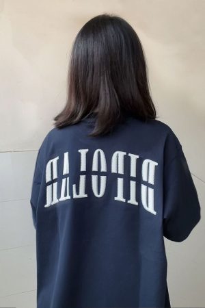 Trendy Women's High Street Embroidered Letter Short Sleeve T-Shirt in White and Gray - Heavyweight American Style Top