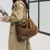 Trendy Women's Large Capacity Soft Leather Shoulder Bag - Minimalist Versatile Crossbody for Autumn and Winter 2024