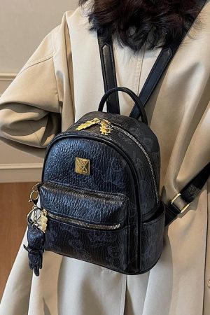 Trendy Women's Mini Backpack with Cute Bear Print - Casual Double Shoulder Bag for 2025 Fashion