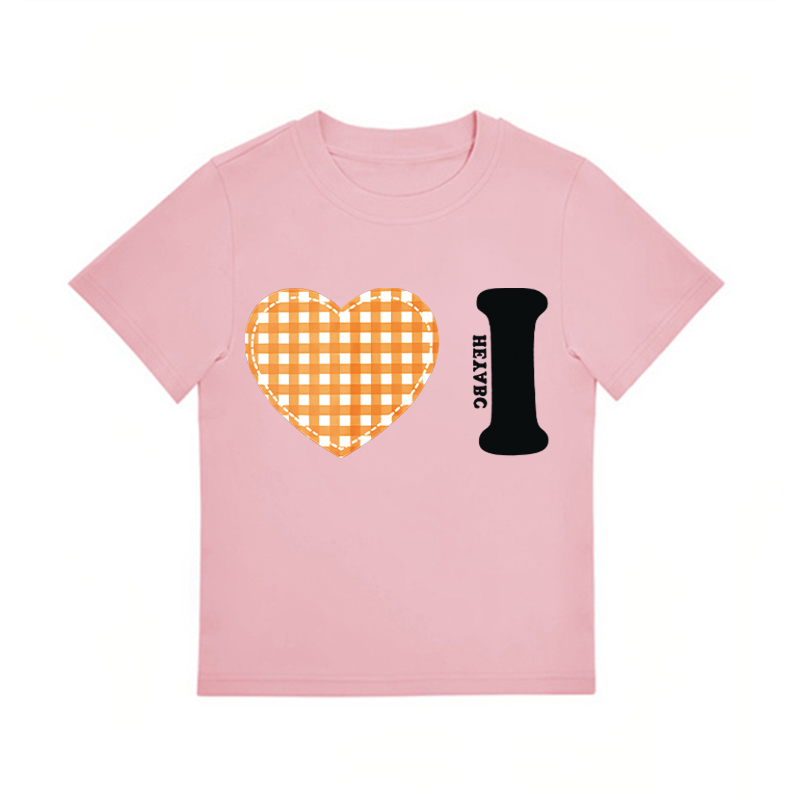 Trendy Women's Summer Short Sleeve Plaid Heart Print T-Shirt - Slim Fit Round Neck Top for a Chic American Style Look Trendy Women's Summer Short Sleeve Plaid Heart Print T-Shirt - Slim Fit Round Neck Top for a Chic American Style Look