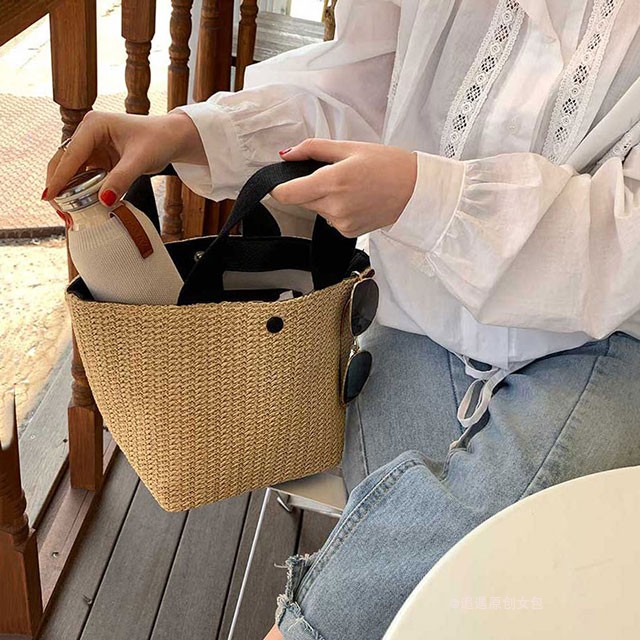 Trendy Woven Straw Tote Bag for Women - Versatile Beach Vacation Fairy Style French Design, 2025 Collection Trendy Woven Straw Tote Bag for Women - Versatile Beach Vacation Fairy Style French Design, 2025 Collection