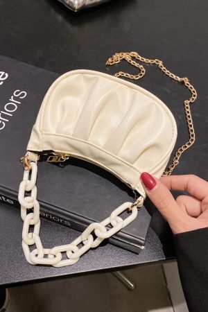 Trendy Wrinkled Handbag for Women - Summer 2025 Mini Square Crossbody Bag, High-End Niche Fashion Shoulder Bag