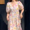 Twilight Galaxy Floral Dress - Women's Vintage French Retro Puff Sleeve Long Dress for Summer Vacation Style