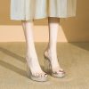 Ultra-High Heel Transparent Sandals for Women - Summer Waterproof Platform Chunky Heels, Square Toe One-Strap Slide Sandals