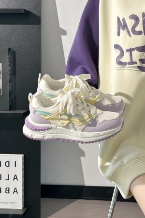 Ultra-Lightweight Mesh Casual Sports Shoes for Women - 2025 Soft Sole Macaroon Color Dad Sneakers