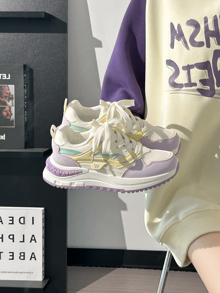 Ultra-Lightweight Mesh Casual Sports Shoes for Women - 2025 Soft Sole Macaroon Color Dad Sneakers Ultra-Lightweight Mesh Casual Sports Shoes for Women - 2025 Soft Sole Macaroon Color Dad Sneakers