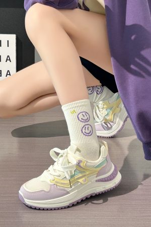 Ultra-Lightweight Mesh Casual Sports Shoes for Women - 2025 Soft Sole Macaroon Color Dad Sneakers