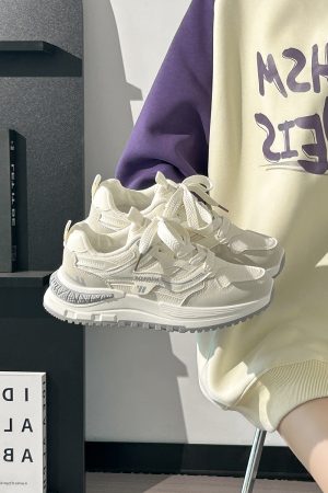 Ultra-Lightweight Mesh Casual Sports Shoes for Women - 2025 Soft Sole Macaroon Color Dad Sneakers