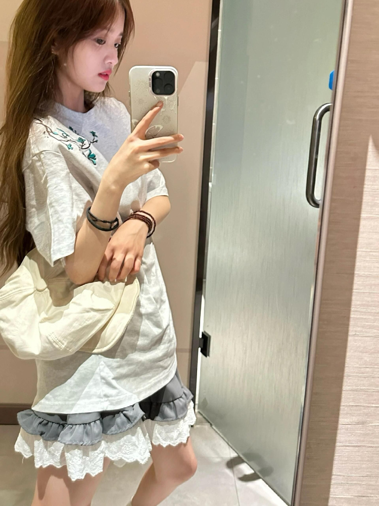 Unique Floral Embroidered Short Sleeve T-Shirt for Women - Retro High-End Summer Tee with Distinctive Shoulder Design Unique Floral Embroidered Short Sleeve T-Shirt for Women - Retro High-End Summer Tee with Distinctive Shoulder Design