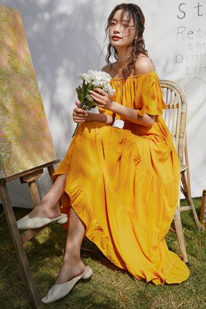 Unique One-Shoulder White Dress for Women - Ultra-Fairy Beach Skirt in First Love Style for Summer Vacations